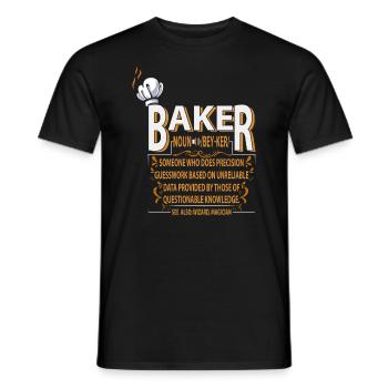 Définition du nom Baker pour baker ou - T-shirt homme - noir - Devant - AI Model Male 178 light (178cm)