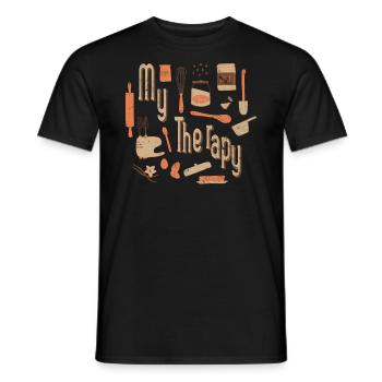 My Therapy Baking Design For Bakers Or Baking Fans - Men's T-Shirt - black - Front - AI Model Male 178 light (178cm)