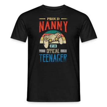 Proud Nanny of An Official Teenager For - Men's T-Shirt - black - Front - AI Model Male 178 light (178cm)