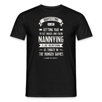 Garder des enfants, c’est comme être payé pour la nourriture - T-shirt homme - noir - Devant - AI Model Male 178 light (178cm)