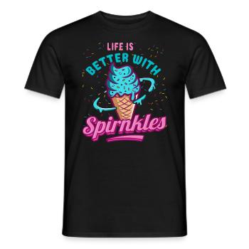Das Leben Ist Besser Mit Spirnkles Für Gefrorenen - Männer T-Shirt - Schwarz - Vorne - AI Model Male 178 light (178cm)