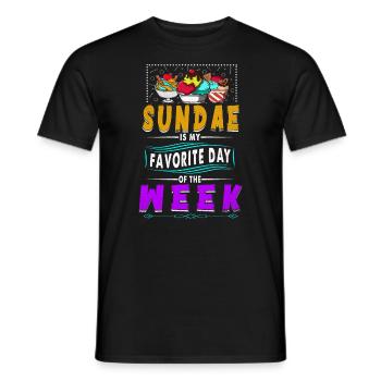 Sundae est mon jour préféré de la semaine pour - T-shirt homme - noir - Devant - AI Model Male 178 light (178cm)