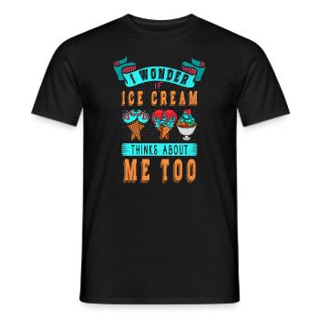 Je me demande si Ice Cream for Frozen et moi - T-shirt homme - noir - Devant - AI Model Male 178 light (178cm)
