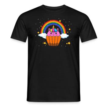 Cupcake licorne pour les boulangers ou les amateurs de pâtisserie - T-shirt homme - noir - Devant - AI Model Male 178 light (178cm)