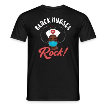 Black Nurse Rock For Den - Men's T-Shirt - black - Front - AI Model Male 178 light (178cm)