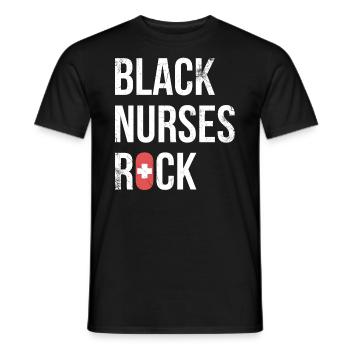 Black Nurse Rock For Den - Men's T-Shirt - black - Front - AI Model Male 178 light (178cm)