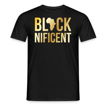 Blacknificent For Proud African Americans - Men's T-Shirt - black - Front - AI Model Male 178 light (178cm)