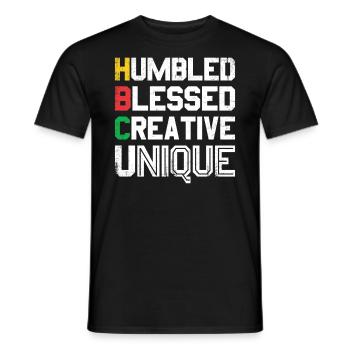 Humbled Blessed Creative Unique For Pride African - Men's T-Shirt - black - Front - AI Model Male 178 light (178cm)