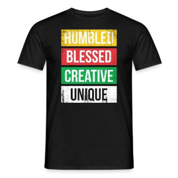 Humbled Blessed Creative Unique For Pride African - Men's T-Shirt - black - Front - AI Model Male 178 light (178cm)