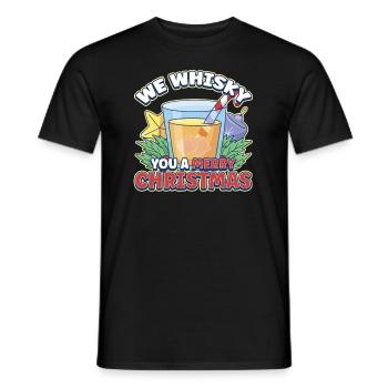 Conception de whisky de Noël pour un amateur de boisson de Noël - T-shirt homme - noir - Devant - AI Model Male 178 light (178cm)