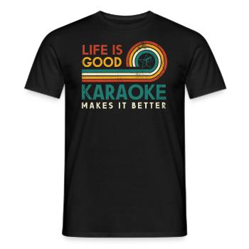 La vie est bonne Karaoké le rend meilleur Karaoké - T-shirt homme - noir - Devant - AI Model Male 178 light (178cm)