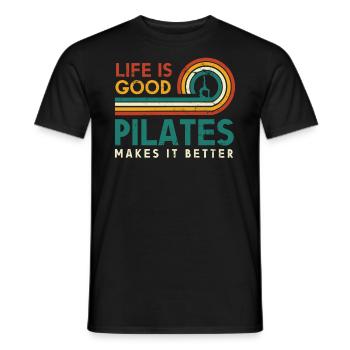 Das Leben Ist Gut, Pilates Macht Es Besser Für - Männer T-Shirt - Schwarz - Vorne - AI Model Male 178 light (178cm)