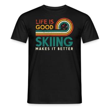 La vie est bonne le ski en fait un meilleur design - T-shirt homme - noir - Devant - AI Model Male 178 light (178cm)