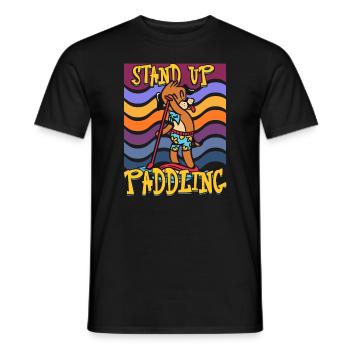 Conception de stand up paddle pour un surfeur de paddle - T-shirt homme - noir - Devant - AI Model Male 178 light (178cm)