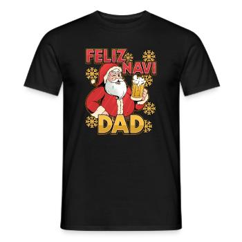 Feliz Navi Dad Xmas Dad Design for Fathers Day in - Men's T-Shirt - black - Front - AI Model Male 178 light (178cm)