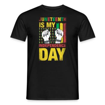 Juneteenth est mon jour de l’indépendance pour la fierté - T-shirt homme - noir - Devant - AI Model Male 178 light (178cm)