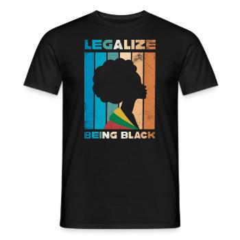 Légalisez-le pour être noir, rétro pour - T-shirt homme - noir - Devant - AI Model Male 178 light (178cm)
