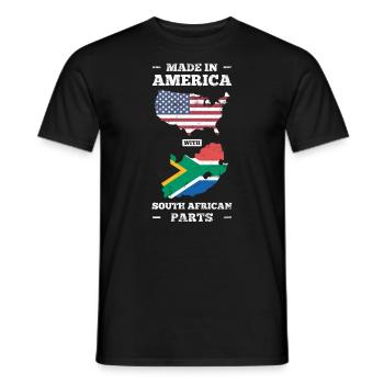 Fabriqué en Amérique avec des pièces sud-africaines - T-shirt homme - noir - Devant - AI Model Male 178 light (178cm)