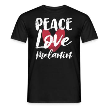 Peace Love Melanin For Proud African Americans - Men's T-Shirt - black - Front - AI Model Male 178 light (178cm)