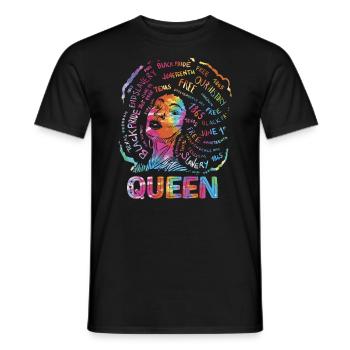 Queen For Pride Black African American Woman - Men's T-Shirt - black - Front - AI Model Male 178 light (178cm)
