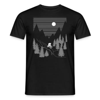 Mountainbike Fahrer bei Vollmond - Männer T-Shirt - Schwarz - Vorne - AI Model Male 178 light (178cm)