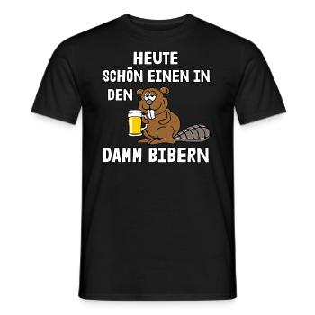 Schön einen in den Damm bibern - Männer T-Shirt - Schwarz - Vorne - AI Model Male 178 light (178cm)