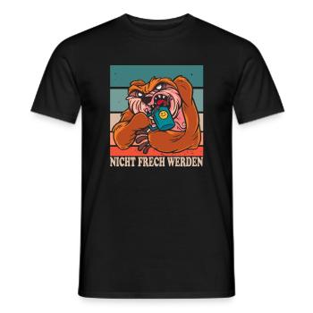 Nicht Frech Werden Design für Faultier Fans - Männer T-Shirt - Schwarz - Vorne - AI Model Male 178 light (178cm)