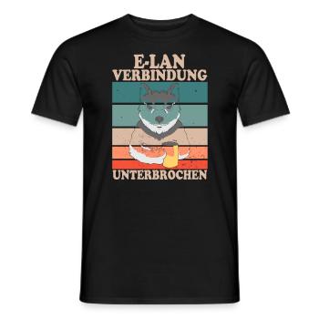 E-Lan Verbindung Unterbrochen Husky Fans - Männer T-Shirt - Schwarz - Vorne - AI Model Male 178 light (178cm)