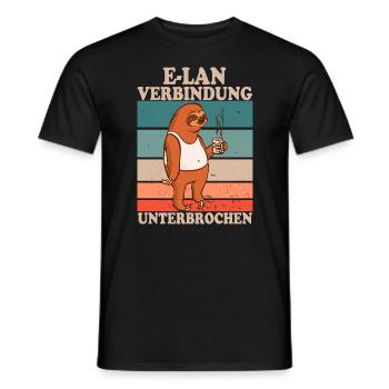 E-Lan Verbindung Unterbrochen Faultier Fans - Männer T-Shirt - Schwarz - Vorne - AI Model Male 178 light (178cm)