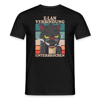 E-Lan Verbindung Unterbrochen Kätzchen Fans - Männer T-Shirt - Schwarz - Vorne - AI Model Male 178 light (178cm)
