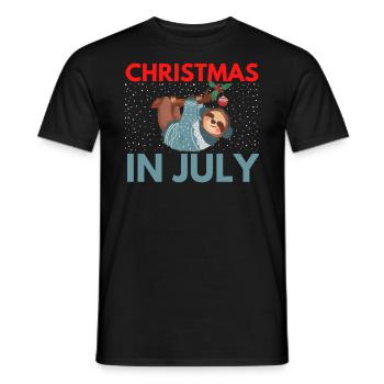 Christmas in July Design for Christians and - Men's T-Shirt - black - Front - AI Model Male 178 light (178cm)