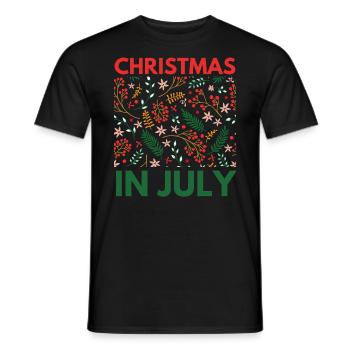 Christmas in July design for Christians and tree - Men's T-Shirt - black - Front - AI Model Male 178 light (178cm)