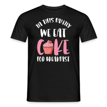 Dans cette famille, nous mangeons du gâteau à la boulangerie ou - T-shirt homme - noir - Devant - AI Model Male 178 light (178cm)