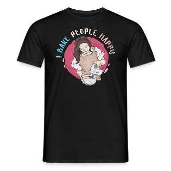 I Bake People Happy For Bakers Or Backers - Men's T-Shirt - black - Front - AI Model Male 178 light (178cm)