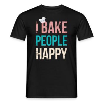 Je fais des gens heureux pour les boulangers ou - T-shirt homme - noir - Devant - AI Model Male 178 light (178cm)
