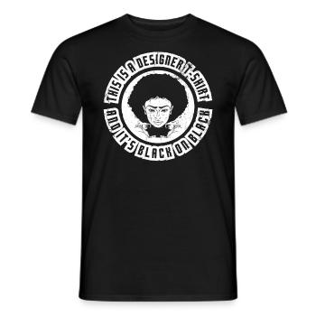 Ceci est un t-shirt de créateur et pour - T-shirt homme - noir - Devant - AI Model Male 178 light (178cm)