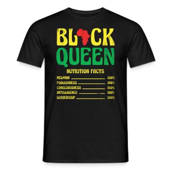 Black Queen Nährwertangaben Für Pride African - Männer T-Shirt - Schwarz - Vorne - AI Model Male 178 light (178cm)