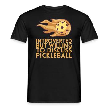Introverti mais prêt à aller au pickleball - T-shirt homme - noir - Devant - AI Model Male 178 light (178cm)