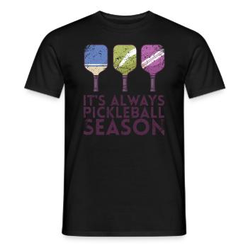 C’est toujours la saison du pickleball pour le pickleball - T-shirt homme - noir - Devant - AI Model Male 178 light (178cm)