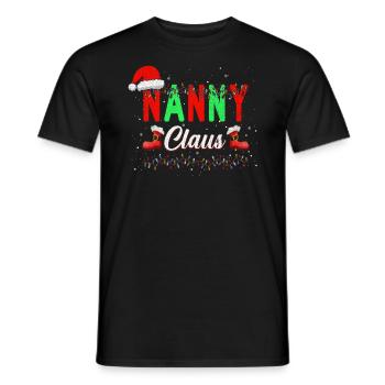 Nounou Claus Casquette de Noël pour grand-mère grand-mère - T-shirt homme - noir - Devant - AI Model Male 178 light (178cm)