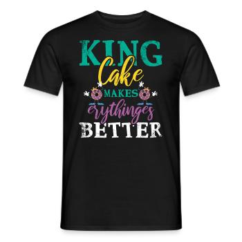 King Cake Makes Everything Better for Baker Or - Men's T-Shirt - black - Front - AI Model Male 178 light (178cm)