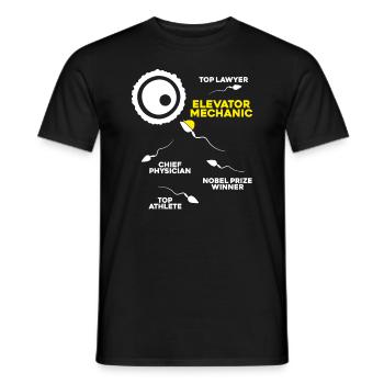 Elevator Fitter Elevator Mechanic Elevator Mechanic - Men's T-Shirt - black - Front - AI Model Male 178 light (178cm)