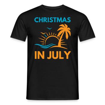 Christmas in July design for Christians and beach - Men's T-Shirt - black - Front - AI Model Male 178 light (178cm)