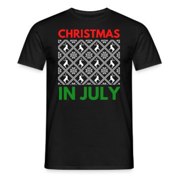 Christmas in July design for Christians and tree - Men's T-Shirt - black - Front - AI Model Male 178 light (178cm)