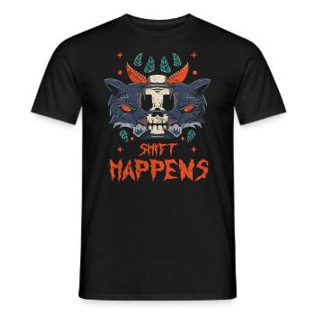 Shift Happens Design For Werewolf Movies And - Men's T-Shirt - black - Front - AI Model Male 178 light (178cm)