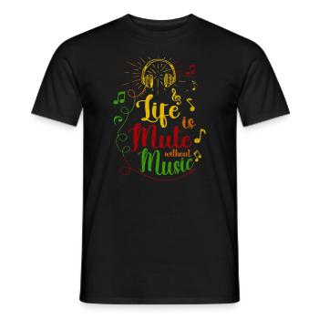 La vie est silencieuse sans conception musicale pour - T-shirt homme - noir - Devant - AI Model Male 178 light (178cm)