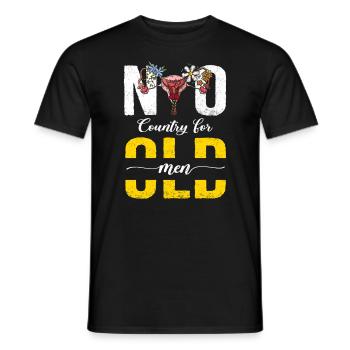 No land for old men, design for - Men's T-Shirt - black - Front - AI Model Male 178 light (178cm)