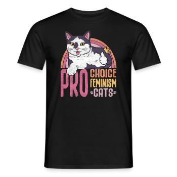 Pro Choice Feminism Cats Design For - Men's T-Shirt - black - Front - AI Model Male 178 light (178cm)