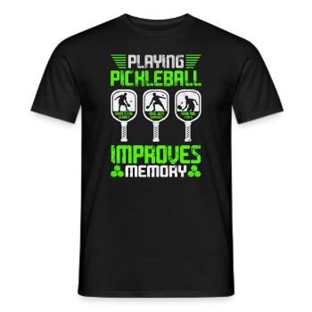 Playing Pickleball Improves Memory - Men's T-Shirt - black - Front - AI Model Male 178 light (178cm)