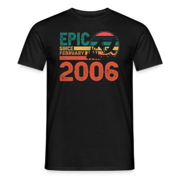 Epic Since February 2006 Retro-design For 16 years - Men's T-Shirt - black - Front - AI Model Male 178 light (178cm)